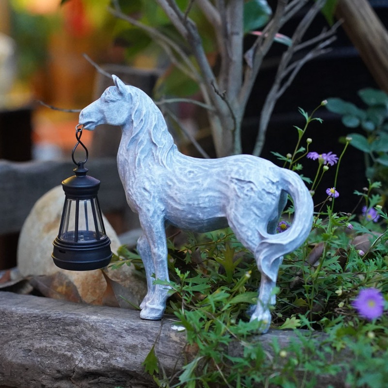 Art Craft Horse - Harz Statue Solar Licht Pferd Tier