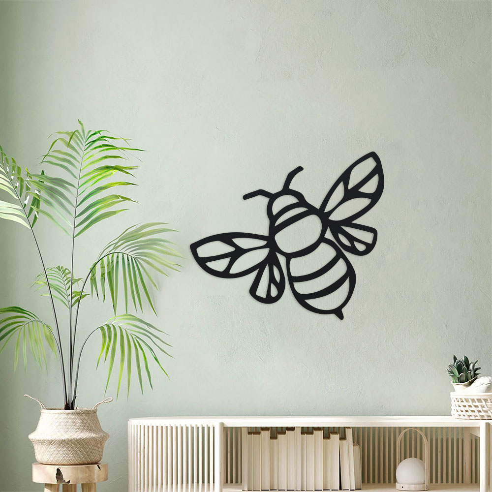 Art And Craft For Nursery - Metallisches Zauberhaftes Bienenstock-Schild-Set - Farmhouse-Chic Metall-Wandkunst