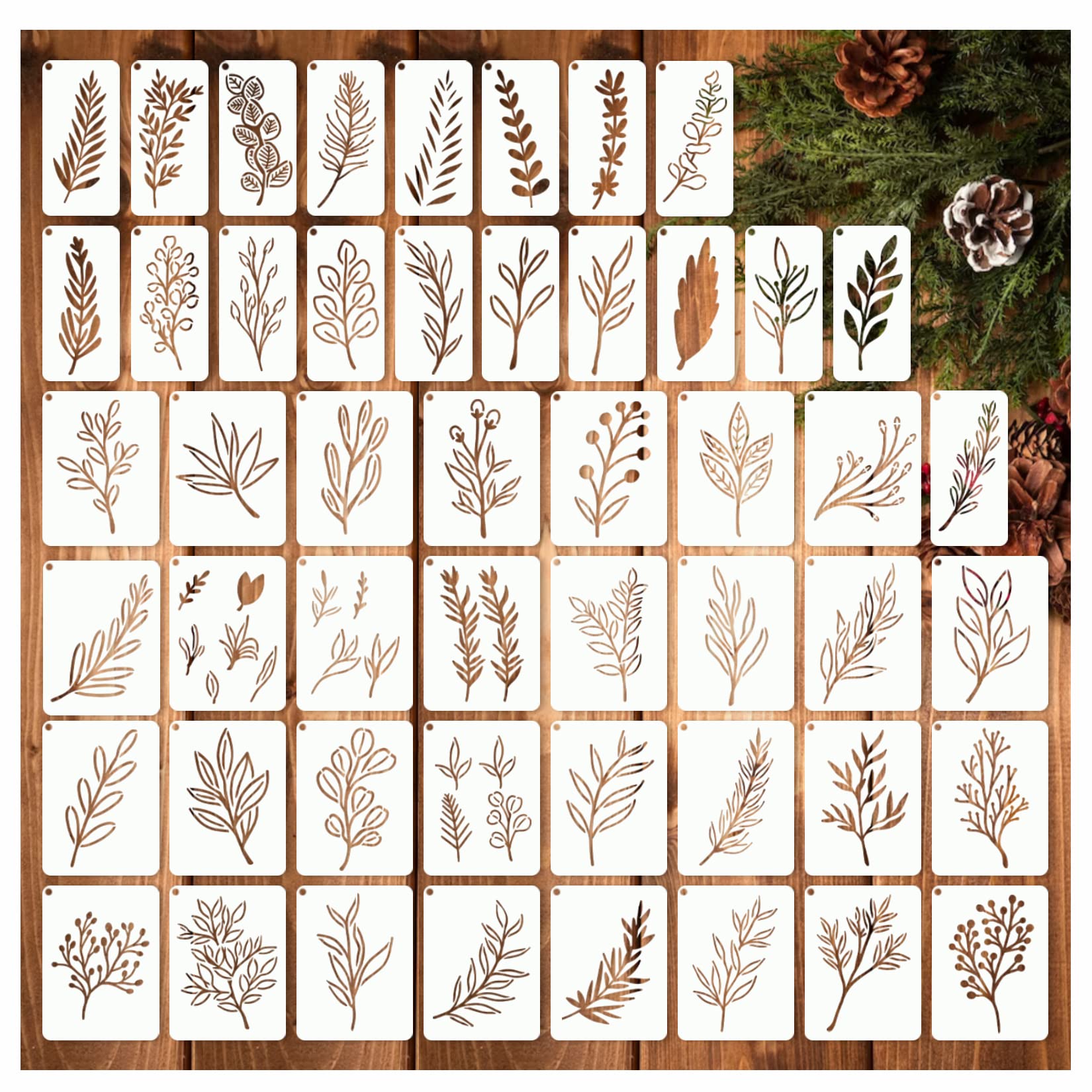 Art Craft Using Leaves - 50 Stück Bastelblatt-Schablonen, kleine Blatt- und