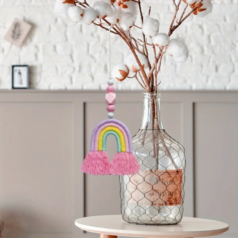 Art And Craft For Nursery - Regenbogen-Windspiele, gewebte Miniatur-Hängedekorationen, Kunstdekoration für Zuhause,
