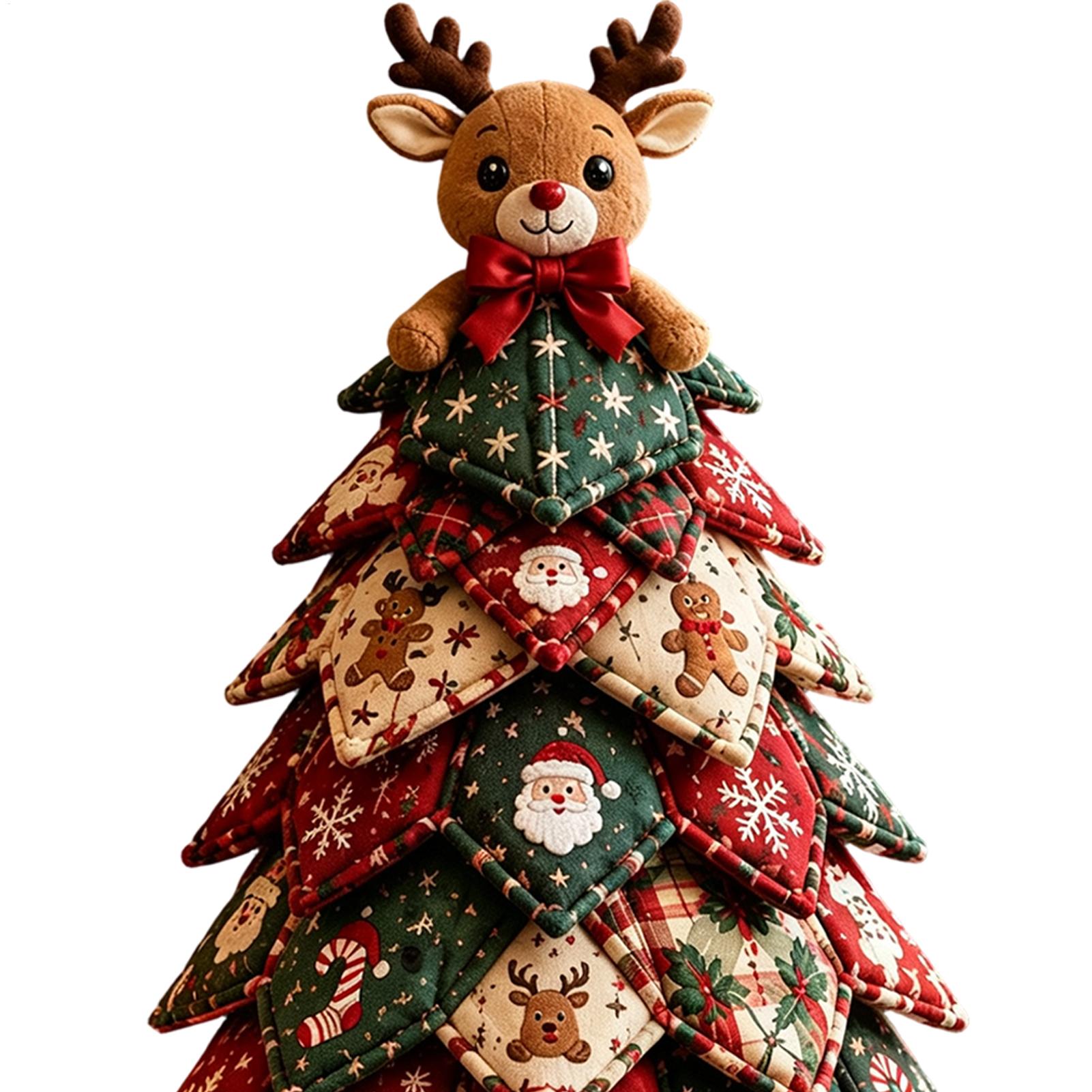 Art Craft Table - Weihnachts-Quilt-Baum-Bausatz aus Stoff, 3D-Schicht-Handwerksset, Quilting-Set für