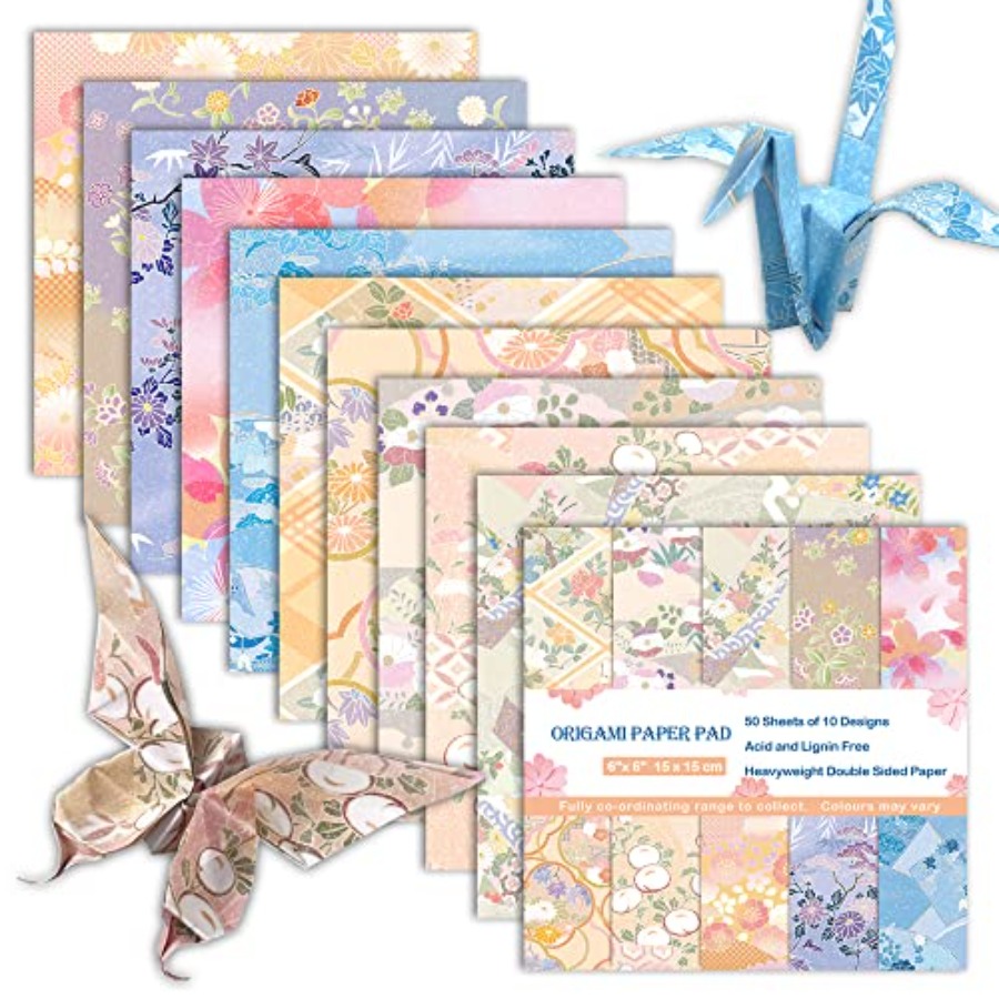 Art Craft Easy With Paper - Origami-Papier 6x6 doppelseitig, 50 Blatt, 10