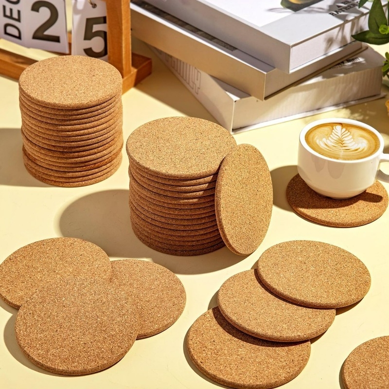Natürliche runde Korkuntersetz – Art Craft Table Bewertung und Preis