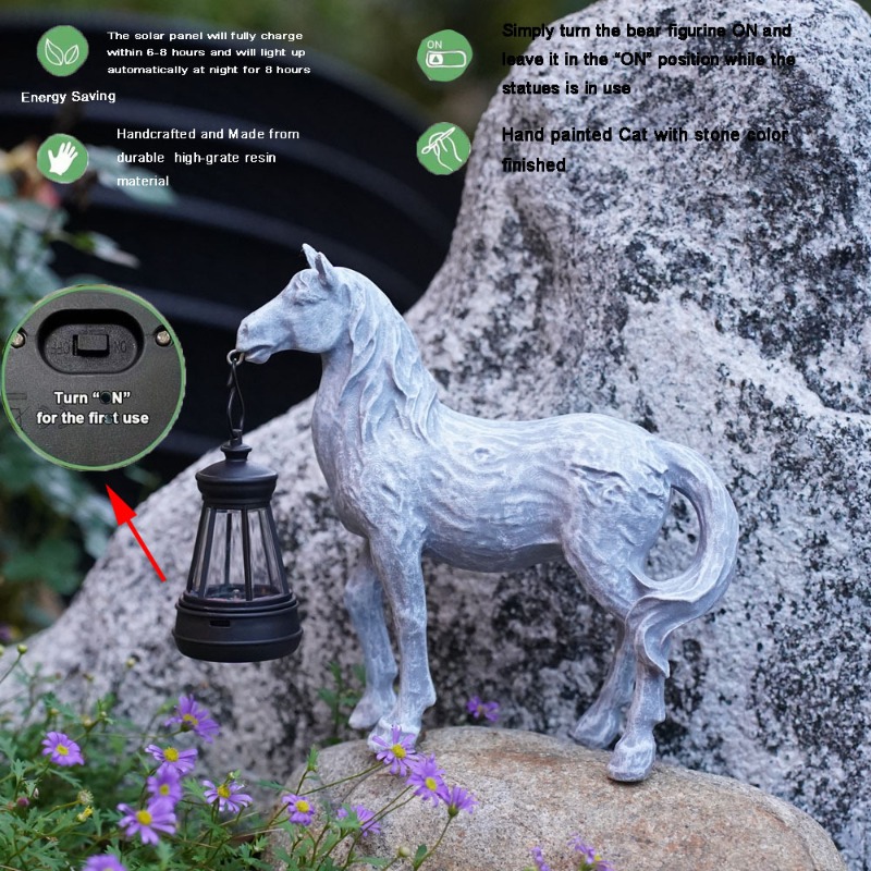 Harz Statue Solar Licht Pferd  – Art Craft Horse Bewertung und Preis