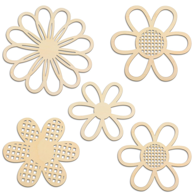 5-teiliges Holz-Blumen-Wanddek – Art And Craft For Nursery Bewertung und Preis