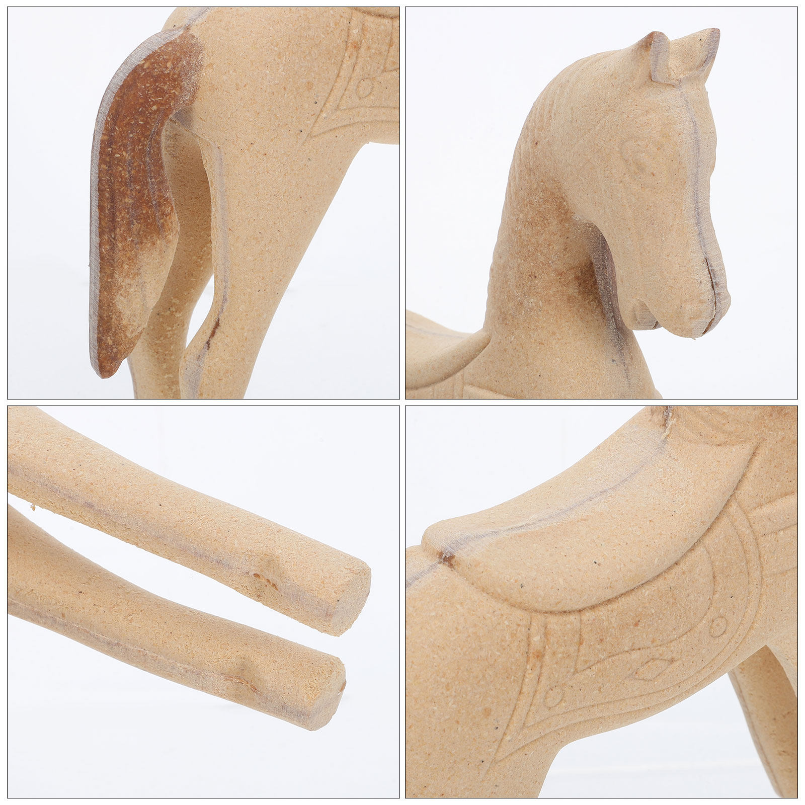 Unbehandeltes Holzpferd, handg – Art Craft Horse Bewertung und Preis