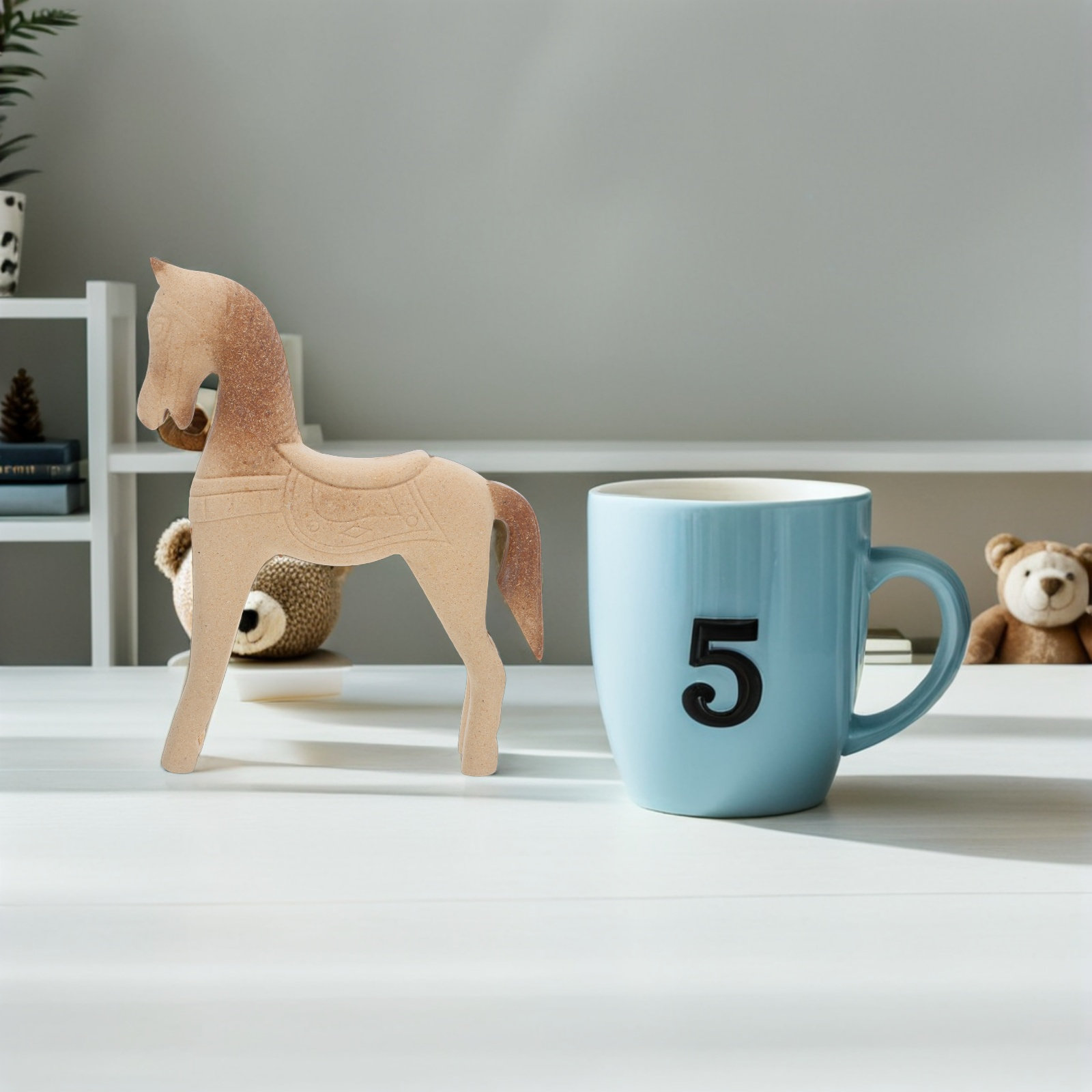 Unbehandeltes Holzpferd, handg – Art Craft Horse Bewertung und Preis