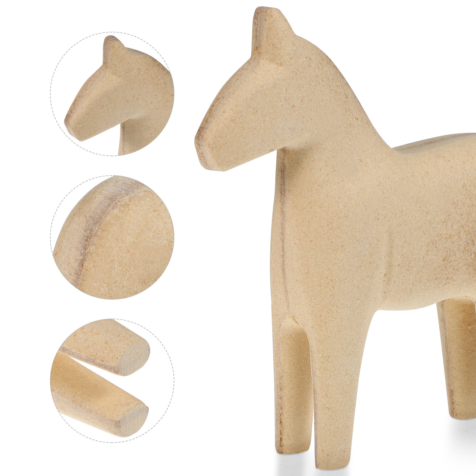 2 Stück Mini-Holzpferd, Unfert – Art Craft Horse Bewertung und Preis